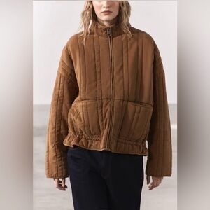 Zara Quilted Jacket Brownish